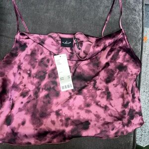 Urban Outfitters Out From Under Silk Cowl Neck Crop Cami Size Large New w tag